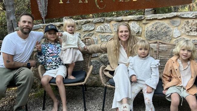 Teresa Palmer and her family visiting Yarnbala near Coffin Bay. Picture: Supplied