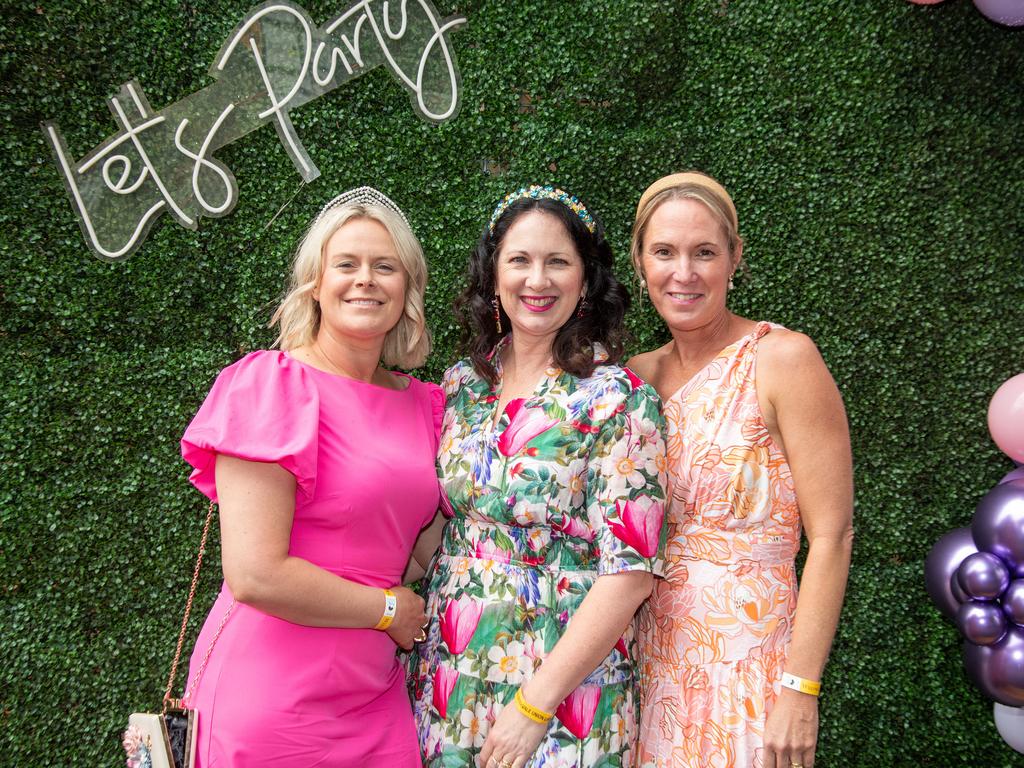 Teagan Killen (left) with Kelli Aston and Annie Johnston. IEquine Toowoomba Weetwood Raceday - Clifford Park Saturday September 28, 2024 Picture: Bev Lacey