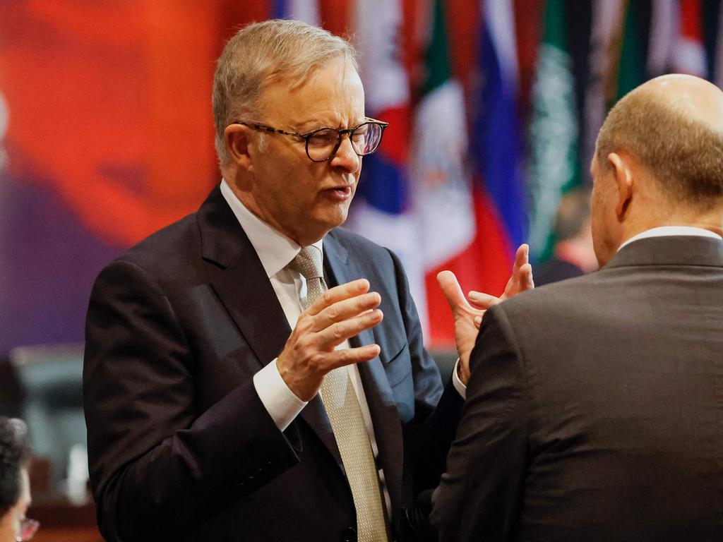 Prime Minister Anthony Albanese, pictured here with German Chancellor Olaf Scholz, has been at the G20 Summit in Bali this week. Picture: Willy Kurniawan / Pool