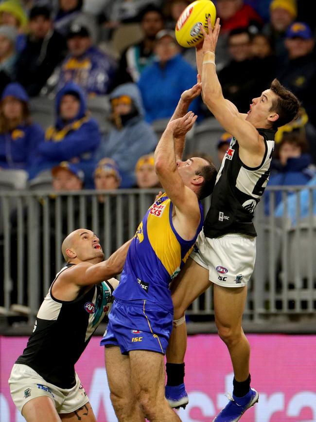 Port rookie Connor Rozee has been passed fit to take on North Melbourne in the Anzac Round clash at Adelaide Oval. Picture: AAP Image/Richard Wainwright