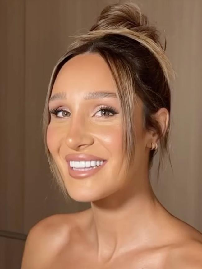 Kayla Itsines shows off her bridal hair and make-up. Picture: Instagram