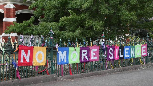 Support for victims of child abuse during The Royal Commission into Institutional Responses to Child Sex Abuse. Picture: David Crosling