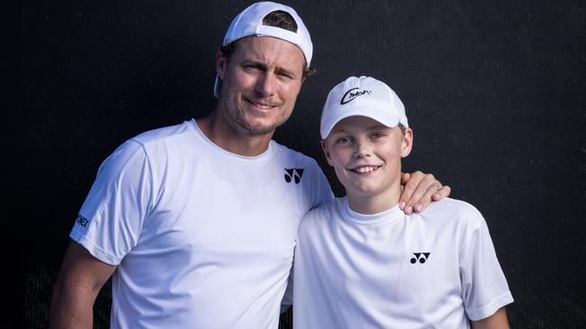 Cruz Hewitt is hoping to follow in his famous father’s footsteps and become a professional tennis player. Picture: David Kelly