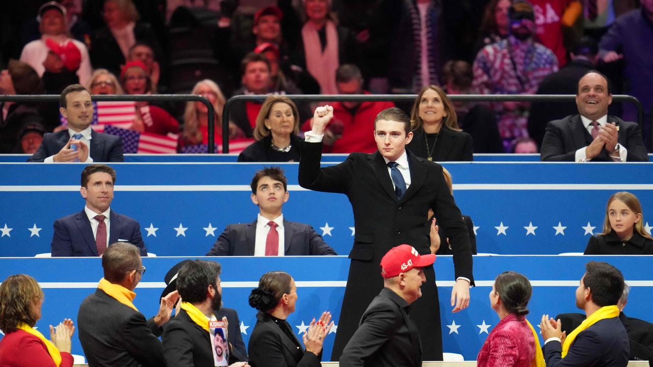 Barron Trump during the inauguration parade at Capital One Arena. Picture: Getty Images via AFP