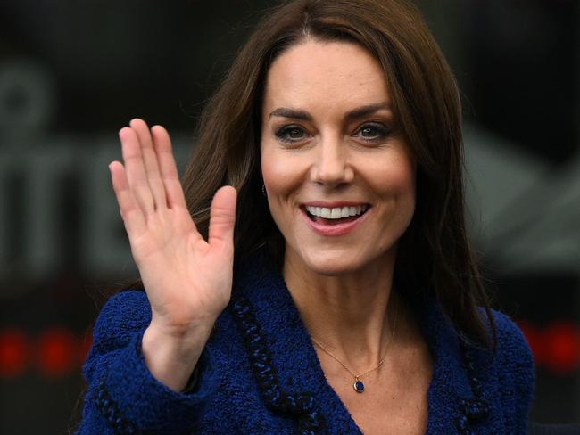 (FILES) Britain's Catherine, Princess of Wales, waves after visiting Copper Box Arena to celebrate the 10th anniversary of Coach Core in London on October 13, 2022. Britain's Catherine announced cancer diagnosis on March 22, 2024. (Photo by Daniel LEAL / AFP)