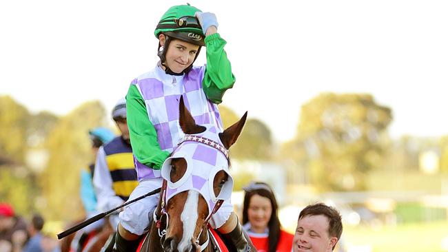 Michelle Payne aboard Prince of Penzance. Picture: Dylan Coker