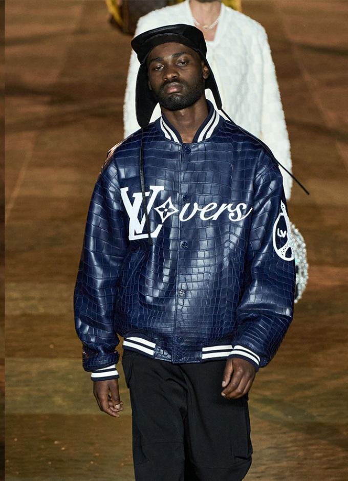 Mens Louis Vuitton vers 2024 Blue Varsity Jacket