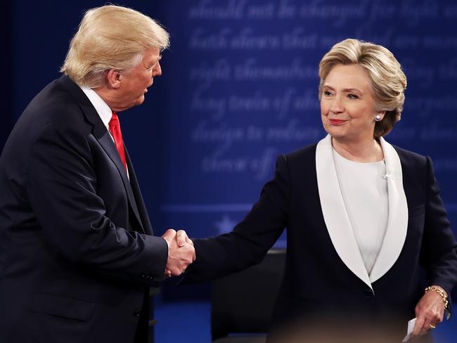 We now know what was going on in Hillary Clinton’s head that night. Picture: Win McNamee/Getty Images/AFP