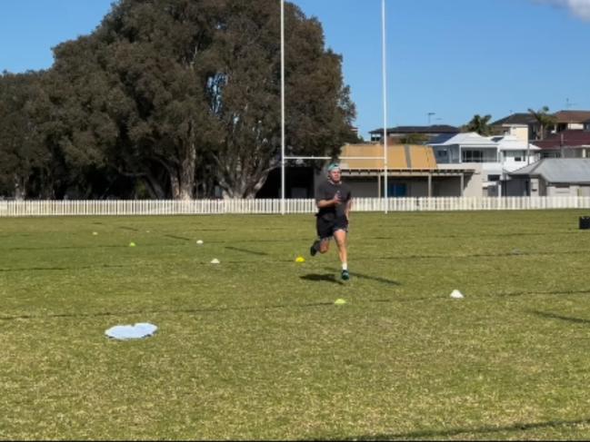 Jarryd Hayne training with Roger Fabri. Picture: Instagram