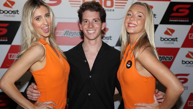 Brydie Phelan, Aaron Love and Brittany Walsh at the Gold Coast 500 Supercars 2024 Launch at  Sheraton Grand Mirage Resort for Gold Coast at Large. Picture, Portia Large.