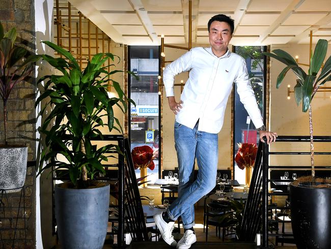 Frank Lim at his celebrated eatery Little Valley. Picture: AAP/John Gass