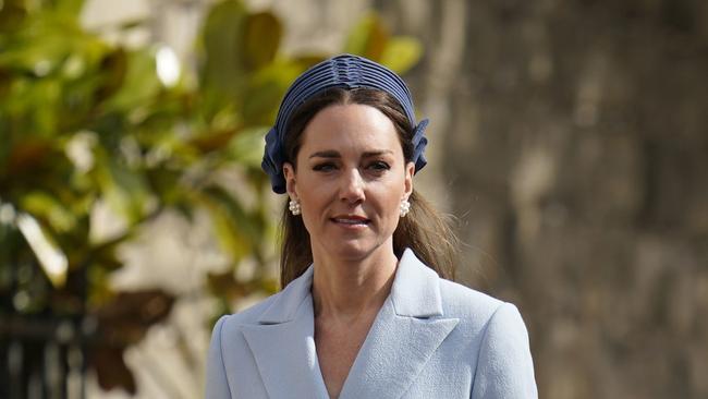 WINDSOR, ENGLAND - APRIL 17: Catherine, Duchess of Cambridge attends the Easter Matins Service at St George's Chapel at Windsor Castle on April 17, 2022 in Windsor, England. (Photo by Andrew Matthews-WPA Pool/Getty Images)