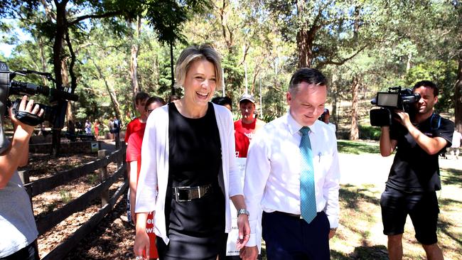 Shadow Treasurer, Chris Bowen and Labor's candidate for Bennelong, Kristina Keneally leave a press conference where they discussed the Turnbull Government's cuts to services at a press conference, in Sydney, Thursday, December 14, 2017. Labor candidate Kristina Keneally is up against Liberals John Alexander in this Saturdays by-election for the seat of Bennelong. (AAP Image/Jane Dempster) NO ARCHIVING