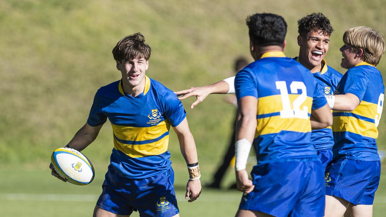 Adam Davis (left) celebrates. Picture: Kevin Farmer