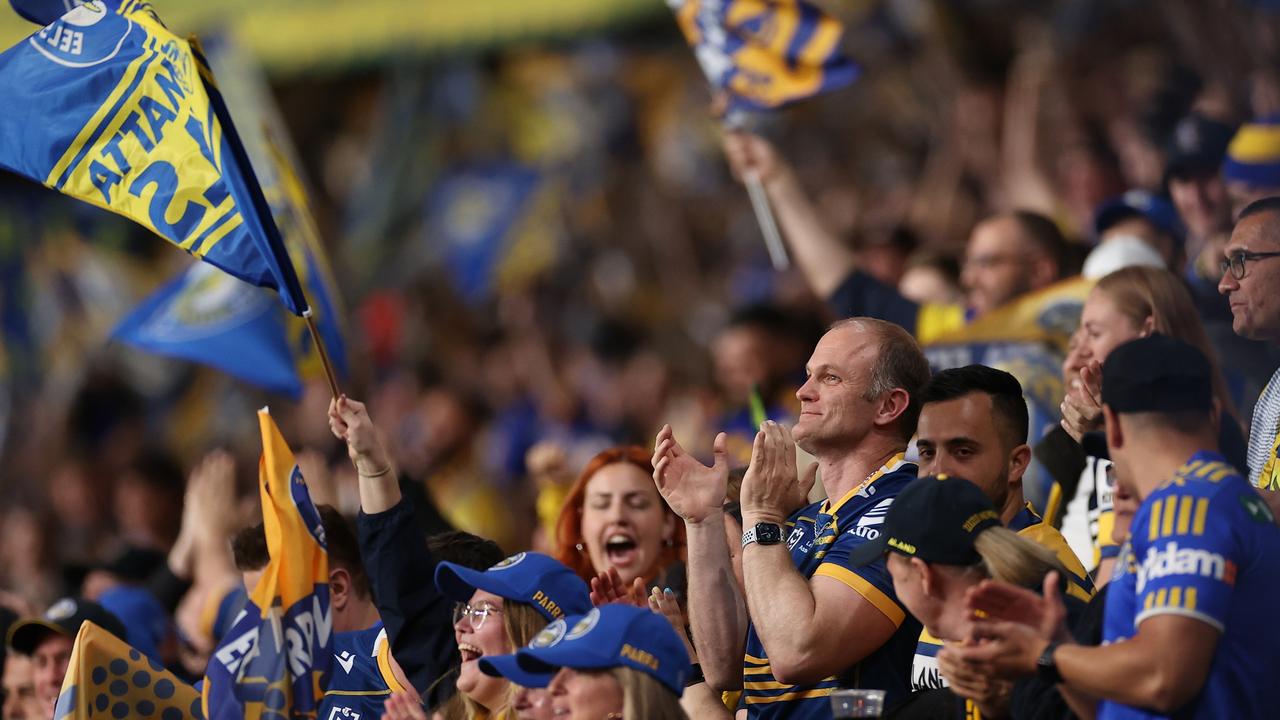 Watch the action unfold on the big screens at CommBank Stadium in Eels’ heartland. Picture: Cameron Spencer/Getty Images