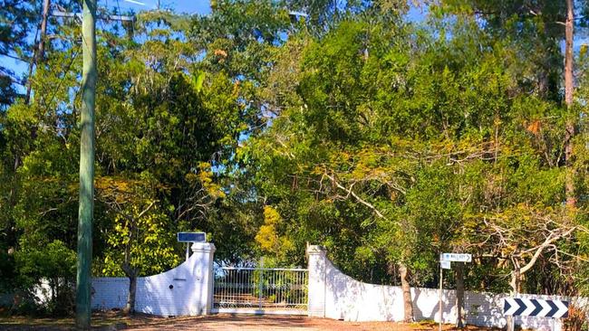 The front gates to the Bourke mansion at Redland Bay. Pictures: Judith Kerr