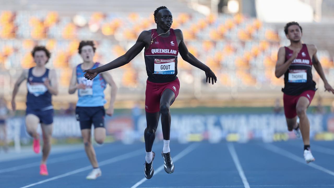 Gout Gout is flying to new heights every time he his the track. (Photo by Cameron Spencer/Getty Images)