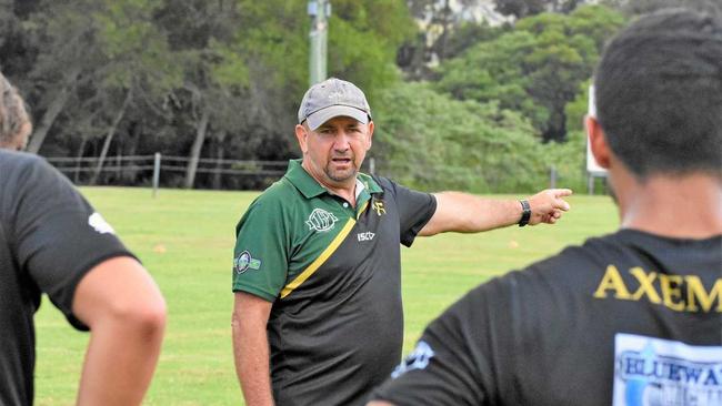 IN COMMAND: Col Speed at a pre-season training session earlier this year. Picture: Orara Valley Axemen