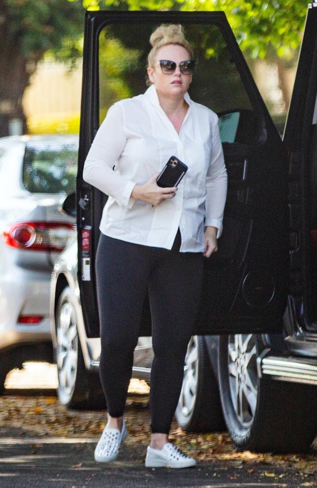 Rebel Wilson showed off her new slimmed-down body while out and about this afternoon in West Hollywood. Picture: 4CRNS, WCP / BACKGRID