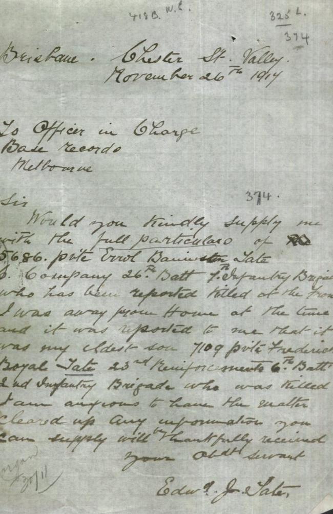 Edward Tate’s letter.