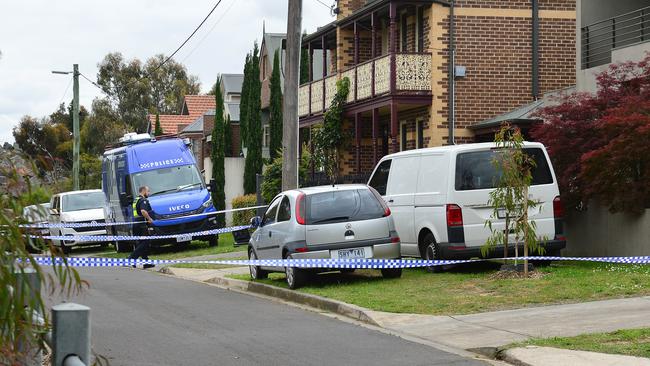 A property in Brickworks Lane is taped off by police as part of the investigation. Picture: Nicki Connolly