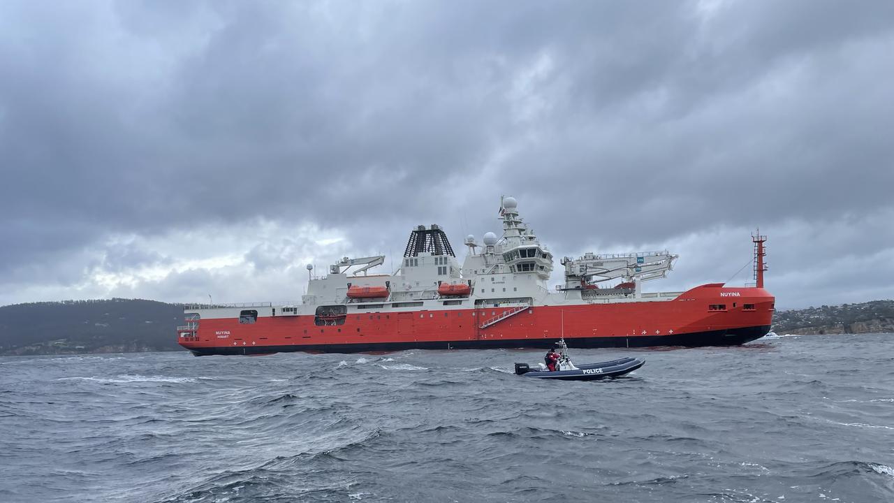 Arrival of the RSV Nuyina into Hobart. Picture: AAD