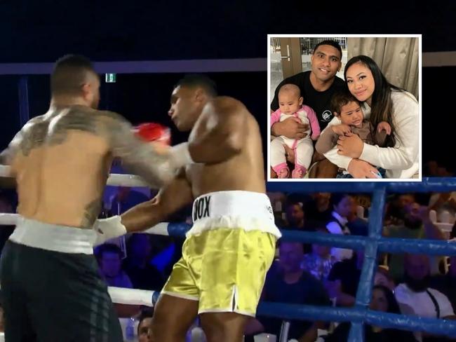 Tevita Pangai's boxing career is on the ropes. Photo: Twitter, Peter Badel and Instagram, @tevitapangaijnr.