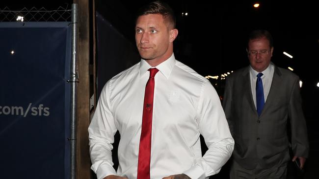 Tariq Sims arriving at the NRL judiciary hearing. Picture: Jonathan Ng