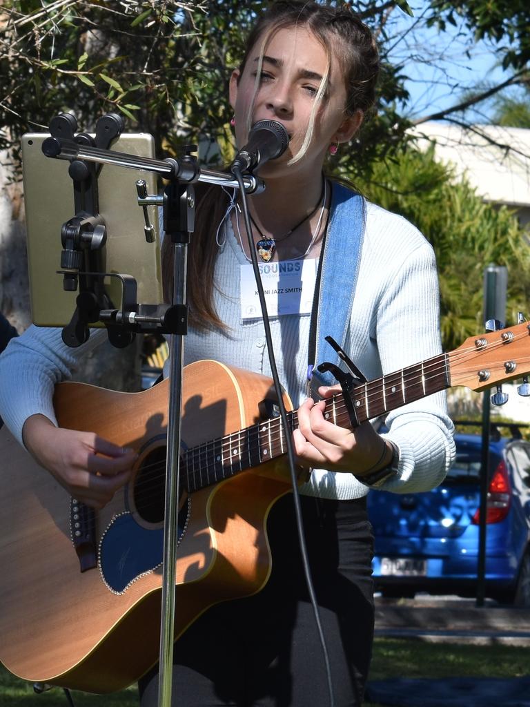 Kiani Jazz was among the 70 buskers performing at the 2021 Noosa Come Together Festival.