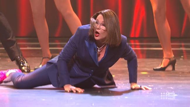 Julia Morris during her opening monologue at the 2022 TV WEEK Logie Awards. Picture: Channel 9