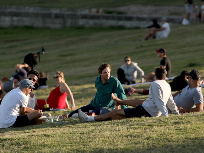 People continue to gather in Sydney despite virus warnings. Picture: Damian Shaw