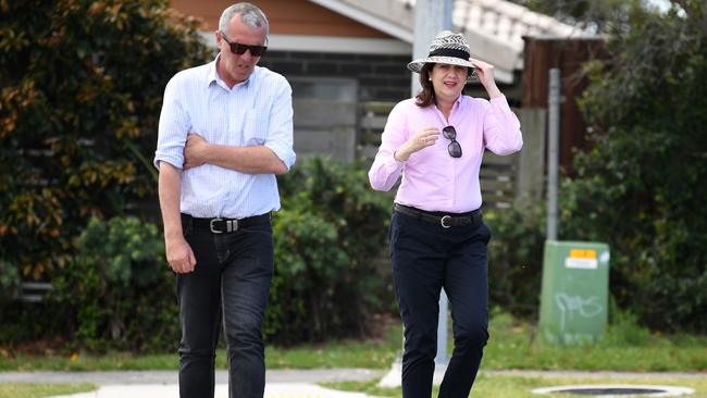 Chris Taylor with Annastacia Palaszczuk. Picture: NCA NewsWire / Dan Peled