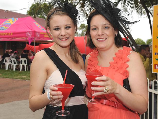 Ashlee Stennett and Rebecca Moore at the 2011Townsville Ladies Day Races held at the Cluden Race Track