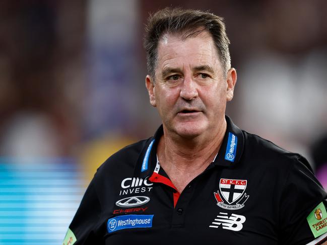 Ross Lyon has backed the AFL for not apologising for its illicent drug testing regime. Picture: Michael Willson/AFL Photos via Getty Images.