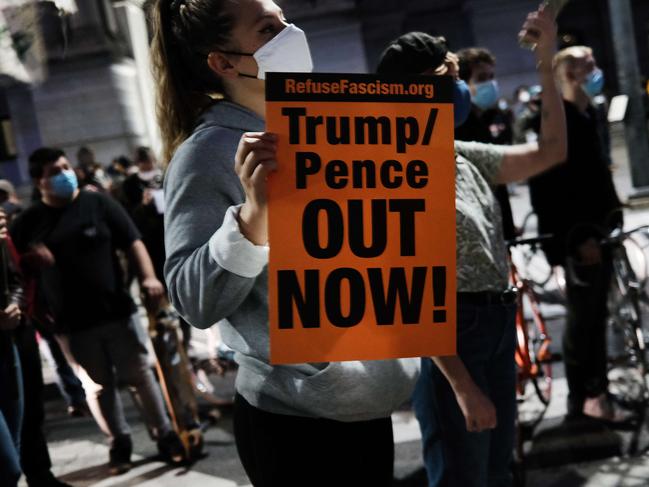 People participate in a protest in support of counting all votes in Philadelphia, Pennsylvania. Picture: Getty Images/AFP