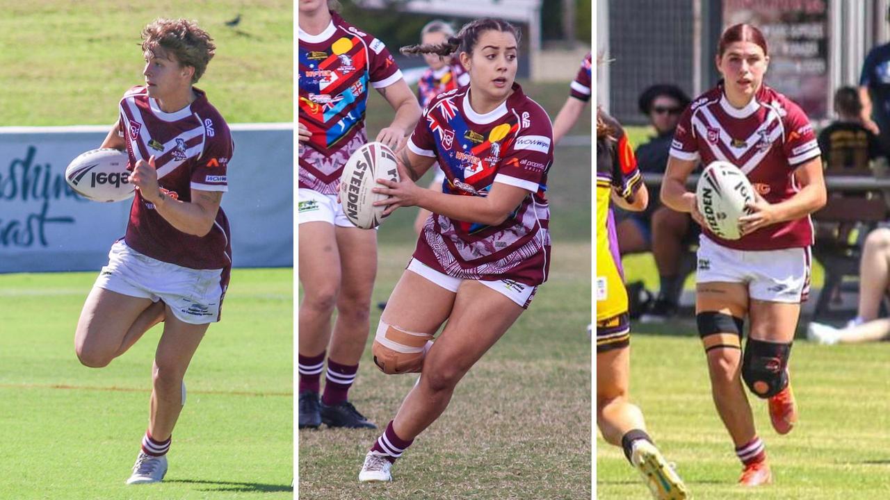 Kawana Dolphins players Malia Ting, Remi Hinckesman and Shae Holliday. Pictures: Richo Jarman/Infamous Photography.