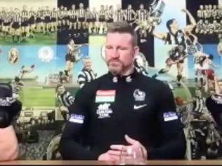 Nathan Buckley gave his farewell press conference via Zoom.