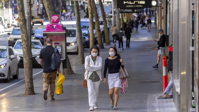 Life is slowly returning to the streets of Melbourne’s CBD. Picture: Wayne Taylor