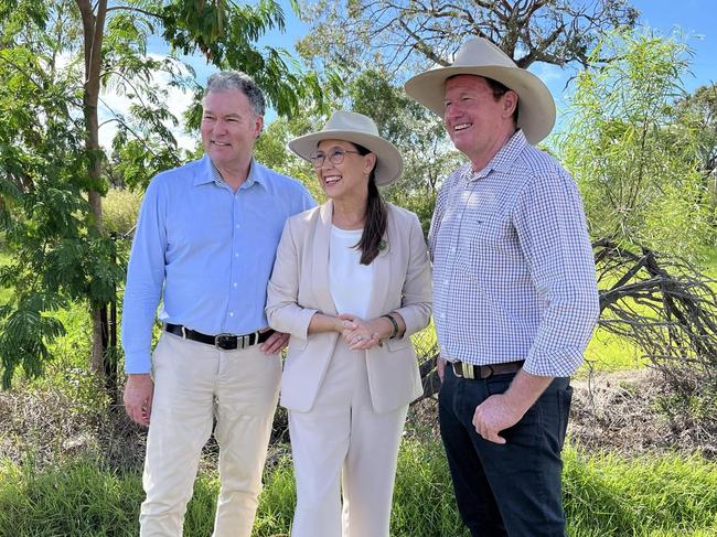 LNP Member for Mirani Glen Kelly, Education Minister John-Paul Langbroek and LNP Member for Rockhampton Donna Kirkland gathered in Gracemere to announce $10 million in funding for a long-awaited new high school.