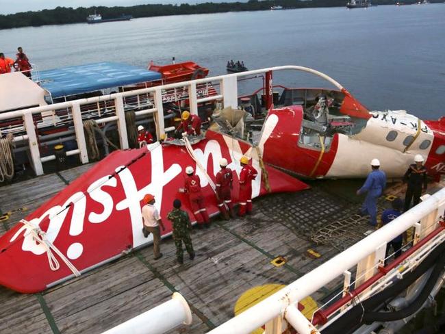 Part of the AirAsia wreckage located in the Java Sea. Picture: Supplied.