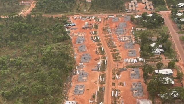 An aerial view of Galiwinku, North East Arnhem land, where a police officer was allegedly spat on while responding to an incident.