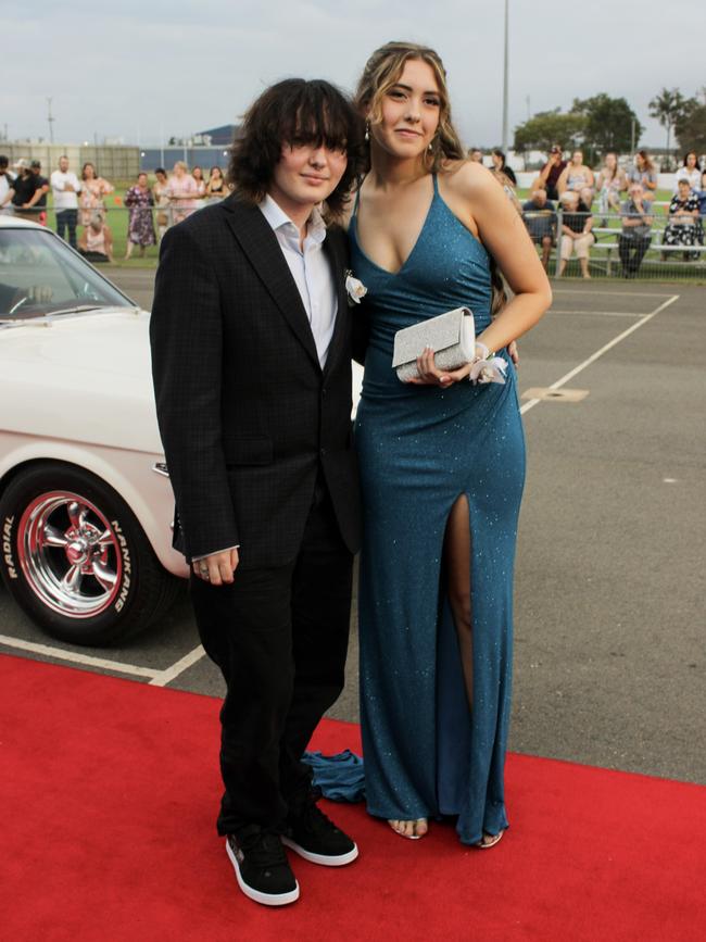 Grace Ferguson and Bart Ferguson at the 2023 Kepnock State High School formal.