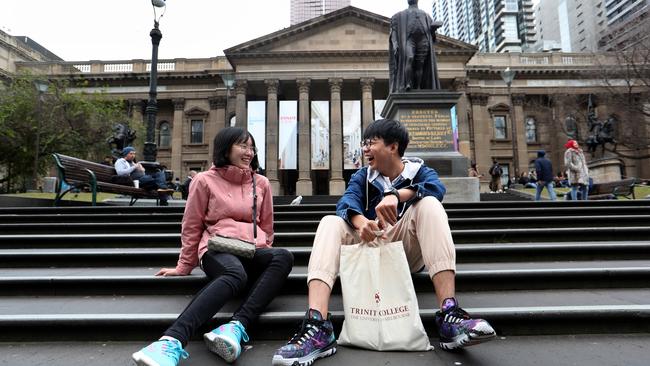 Chinese students in Melbourne. Picture: David Geraghty