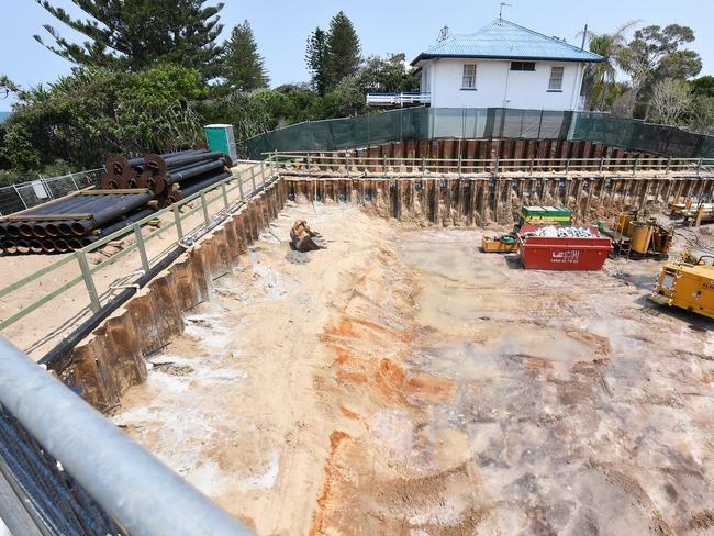 An image from 2019 shows extensive excavation for the basement level of the mansion. Picture: Patrick Woods