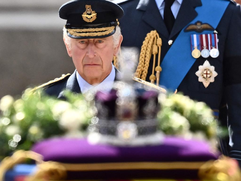 Charles pictured walking behind the coffin of Queen Elizabeth II, whose funeral was coined ‘Operation London Bridge’. Picture: Marco Bertorello/AFP