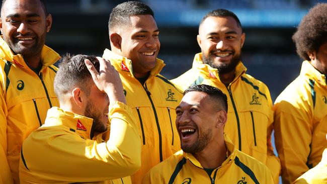 The Wallabies made the most of their time together. Picture: Brett Costello