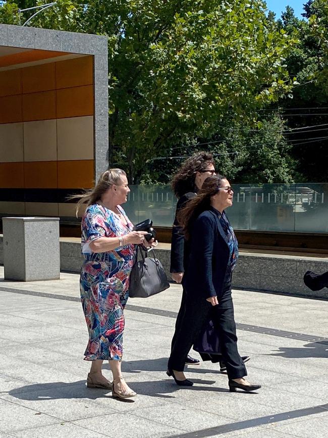 Qantas pilot Davida Forshaw (second from left) has returned to court to argue a fresh statement of claim against Qantas. Picture: Angelica Snowden