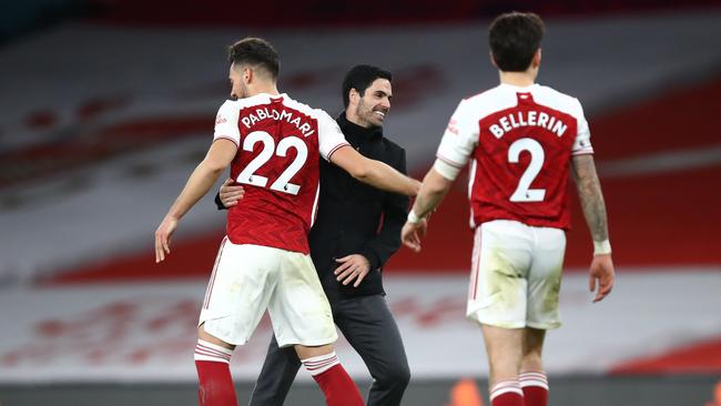 Mikel Arteta’s fortunes have turned on the back of three successive wins by Arsenal Picture: Getty Images
