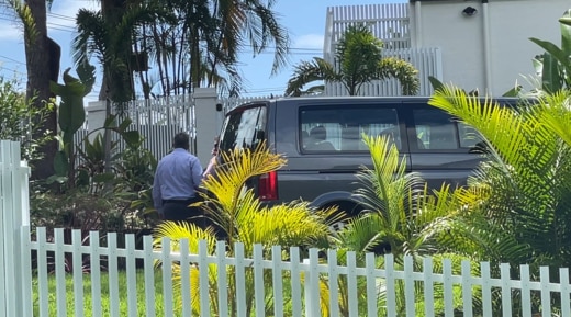 Plain clothes detectives return to the scene of a frightening home invasion at Ashmore. Picture: Supplied.