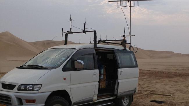 The vehicle that won an Oscar. Ben recorded the on-set sound in Africa in this van. Picture: Supplied.